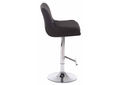 Ensemble de 2 tabourets de bar Club, tissu, chrome, gris foncé