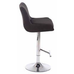 Ensemble de 2 tabourets de bar Club, tissu, chrome, gris foncé