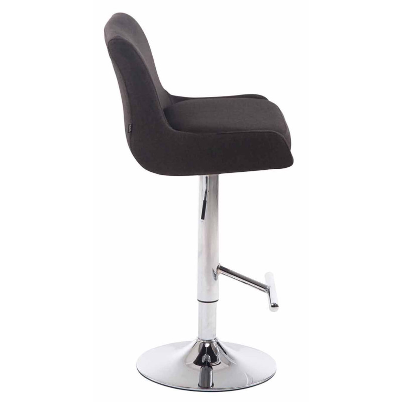 Ensemble de 2 tabourets de bar Club, tissu, chrome, gris foncé