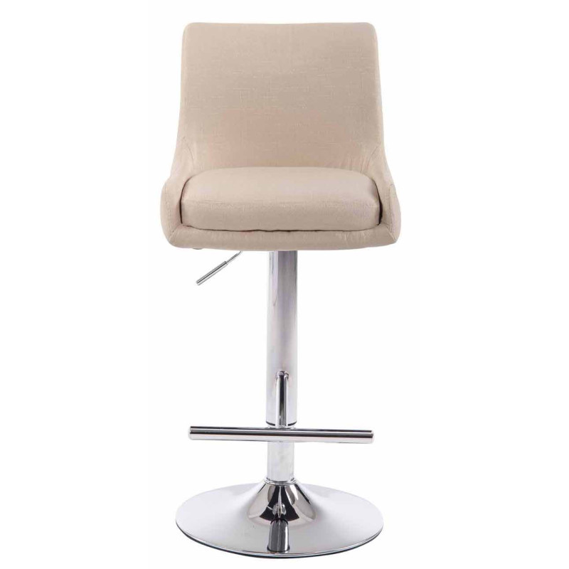 Ensemble de 2 tabourets de bar, tissu Club, chrome et crème