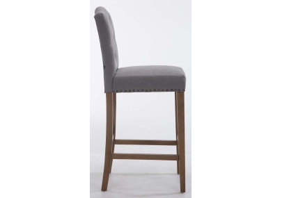 Conjunto de 2 banquetas Louise, tecido cinza claro antigo