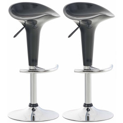 Ensemble de 2 tabourets de bar gris selle