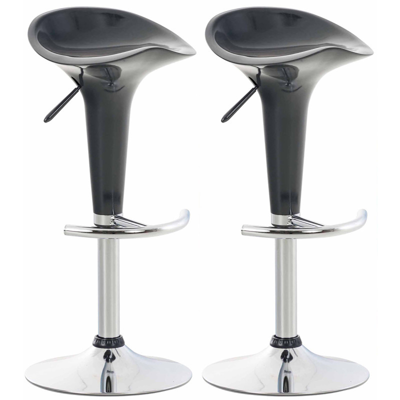Ensemble de 2 tabourets de bar gris selle