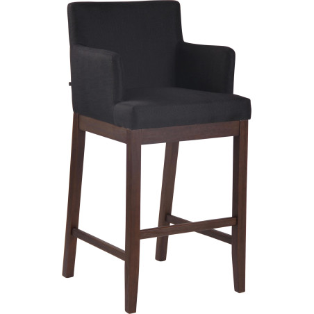 Tabouret de bar Laredo, tissu ancien noir