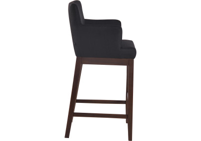 Tabouret de bar Laredo, tissu noir antique