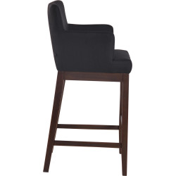 Banqueta de bar Laredo, tecido preto antigo