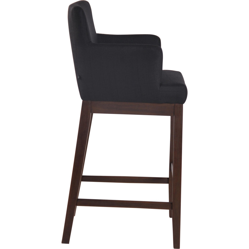 Tabouret de bar Laredo, tissu noir antique