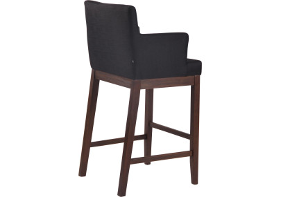 Tabouret de bar Laredo, tissu noir antique