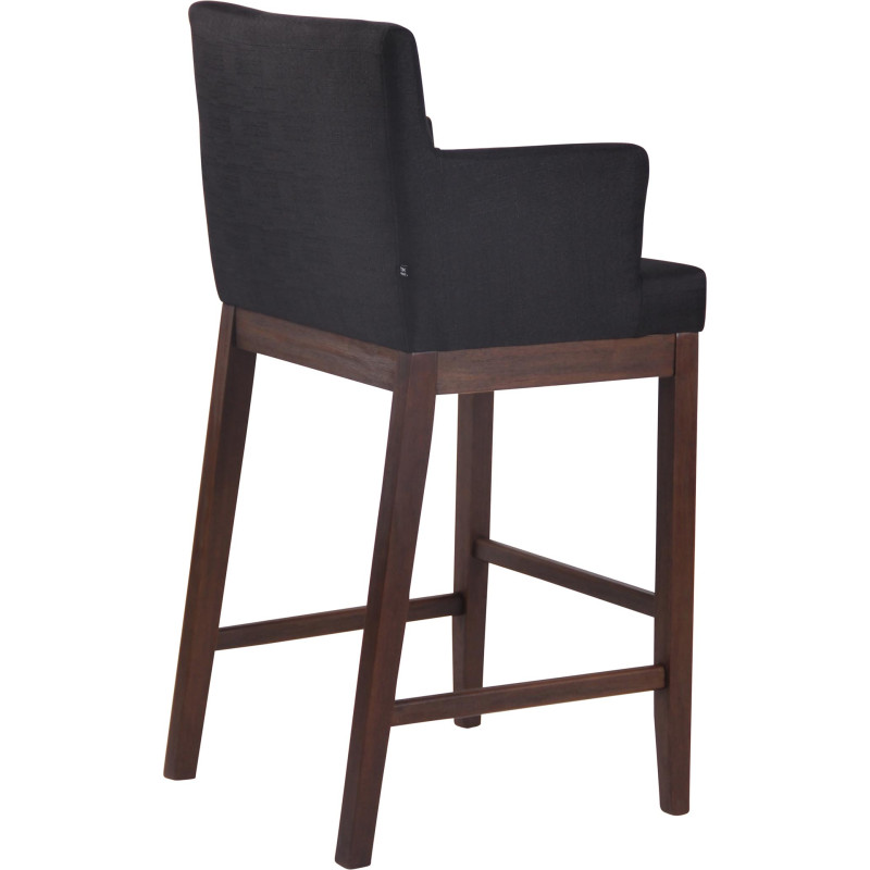 Tabouret de bar Laredo, tissu ancien noir
