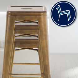 Juego de 4 taburetes de bar Joshua Gold