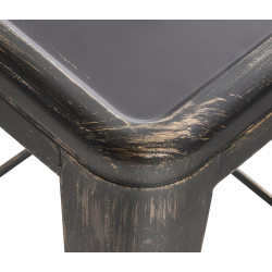 Conjunto de 4 banquetas de bar Joshua em preto e dourado antigo