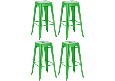 Ensemble de 4 tabourets de bar vert Joshua