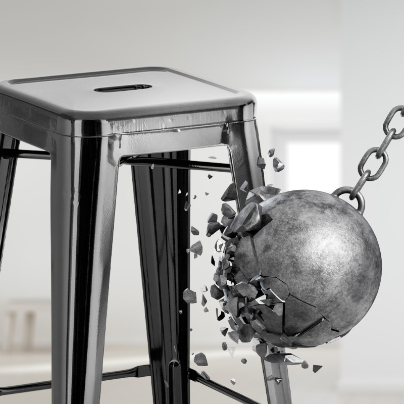 Set di 4 sgabelli da bar Joshua neri