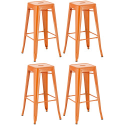 Juego de 4 taburetes de bar Joshua Orange