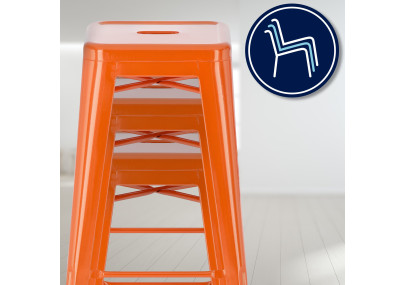Ensemble de 4 tabourets de bar Joshua orange