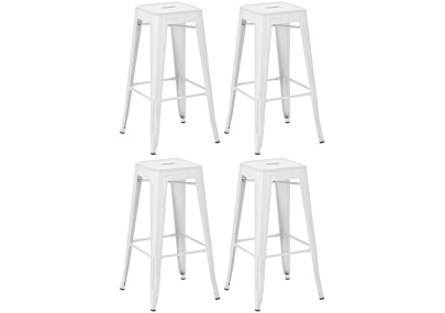 Ensemble de 4 tabourets de bar Joshua blancs