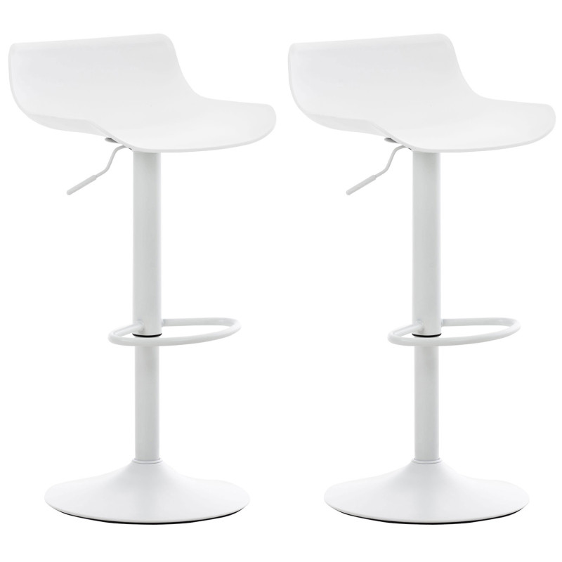 Lot de 2 tabourets de bar Aveiro, blancs