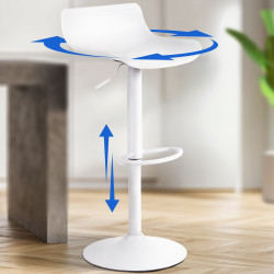 Lot de 2 tabourets de bar Aveiro, blancs