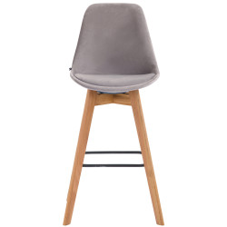 Ensemble de 2 tabourets de bar Metz en velours naturel gris