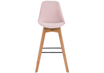 Ensemble de 2 tabourets de bar Metz en velours rose naturel