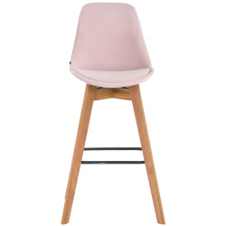 Ensemble de 2 tabourets de bar Metz en velours naturel rose