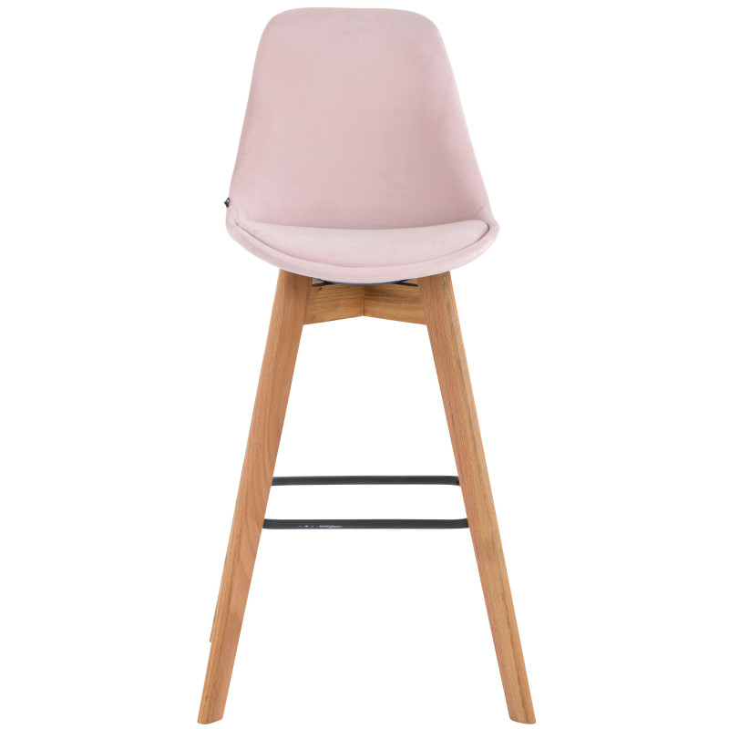 Ensemble de 2 tabourets de bar Metz en velours rose naturel