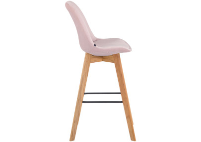 Conjunto de 2 banquetas de bar Metz em veludo rosa natural