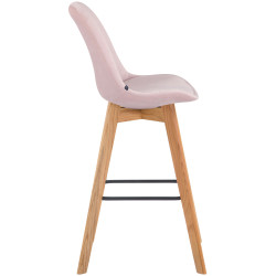 Ensemble de 2 tabourets de bar Metz en velours rose naturel