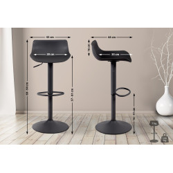 Lot de 2 tabourets de bar Aveiro, noirs