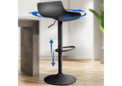 Lot de 2 tabourets de bar Aveiro, noirs