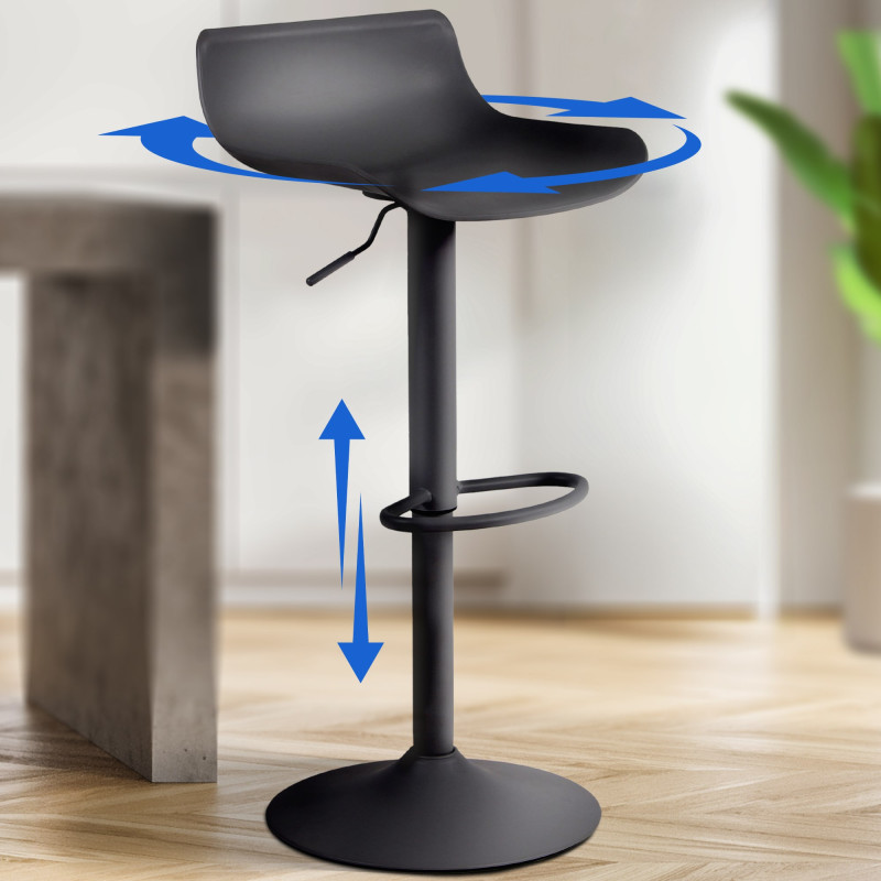 Conjunto de 2 banquetas de bar Aveiro, pretas