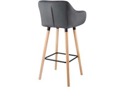 Ensemble de 2 tabourets de bar Grant en velours gris