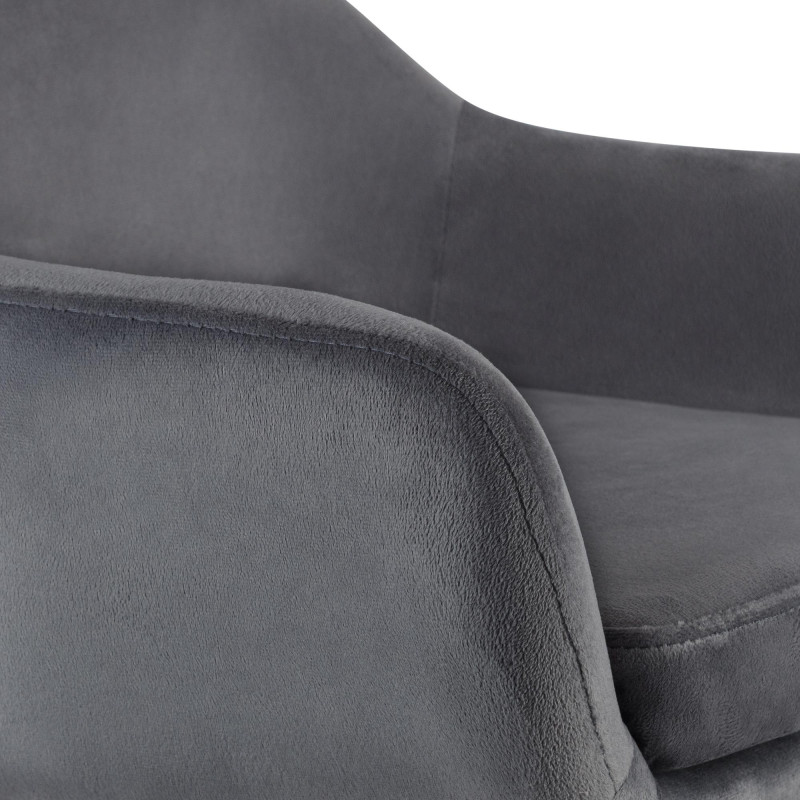 Juego de 2 taburetes de bar Grant en terciopelo gris