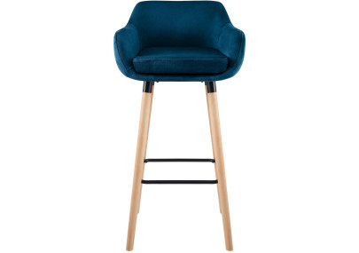 Conjunto de 2 banquetas de bar Grant em veludo azul.