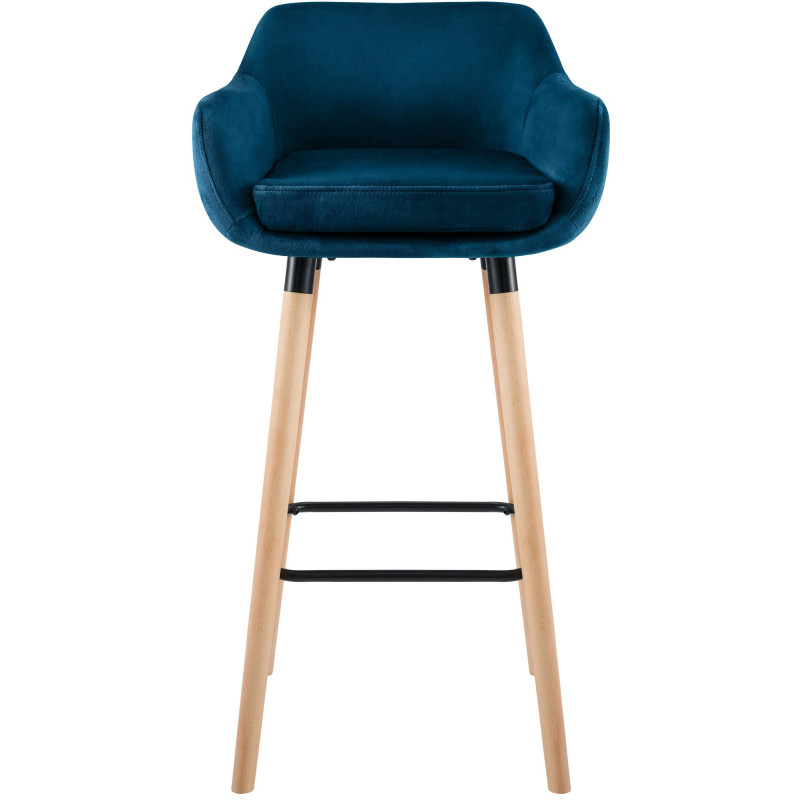 Set di 2 sgabelli da bar Grant in velluto, blu