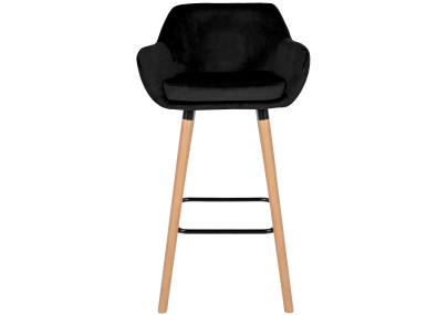 Conjunto de 2 banquetas de bar Grant em veludo preto.