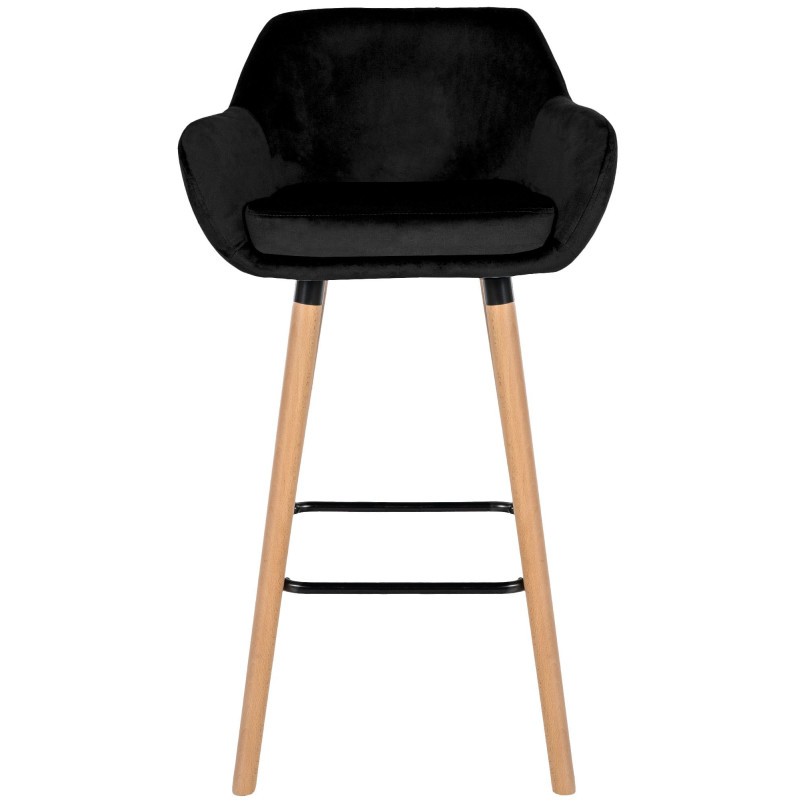 Lot de 2 tabourets de bar Grant en velours noir