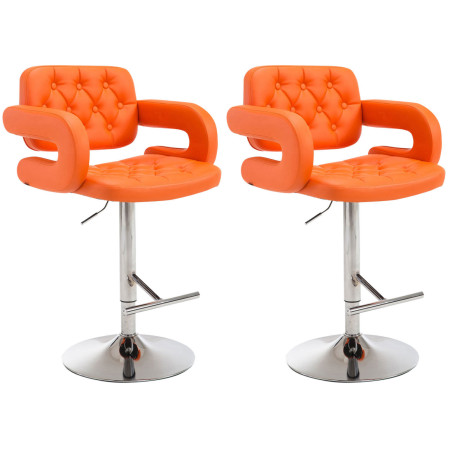Ensemble de 2 tabourets de bar Dublin C orange
