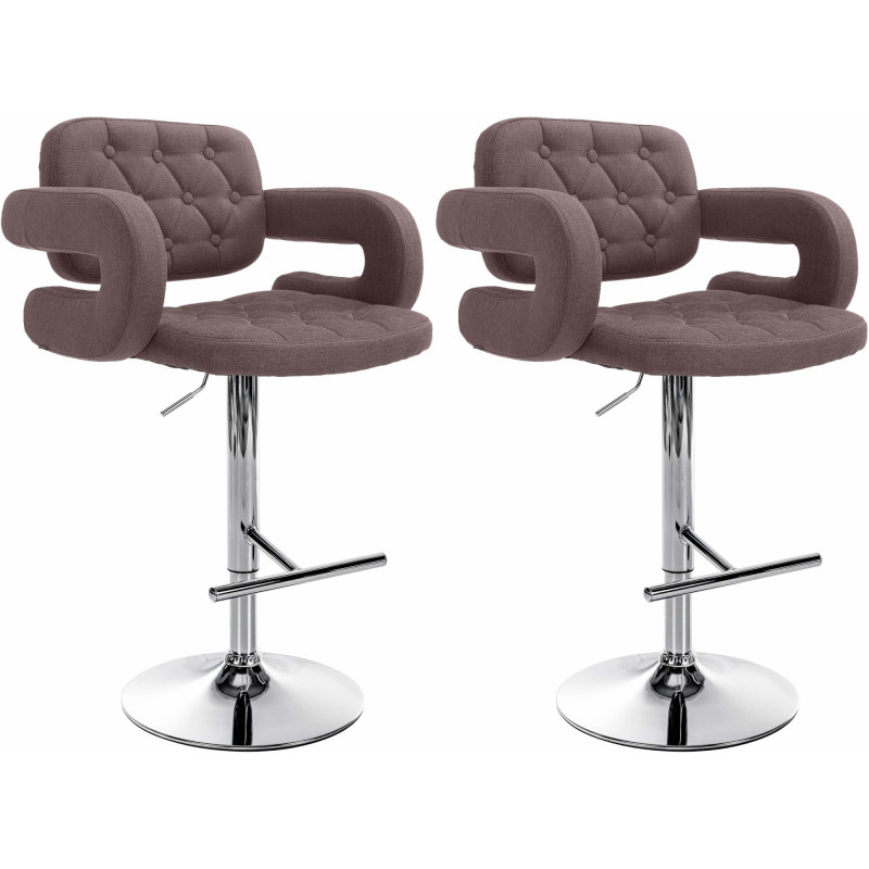 Ensemble de 2 tabourets de bar Dublin, tissu C brun