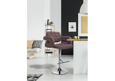 Lot de 2 tabourets de bar Dublin, tissu C, marron