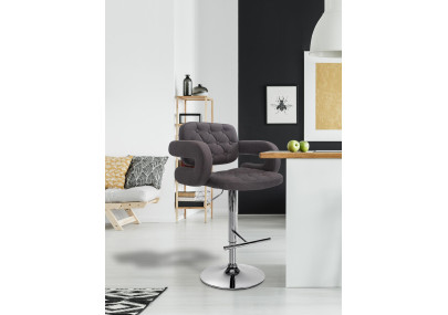 Set di 2 sgabelli da bar Dublin, tessuto C, grigio scuro