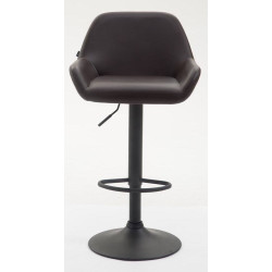 Conjunto de 2 banquetas Braga, em imitação de couro, preto/marrom.