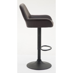 Lot de 2 tabourets de bar Braga, similicuir, noirs brun