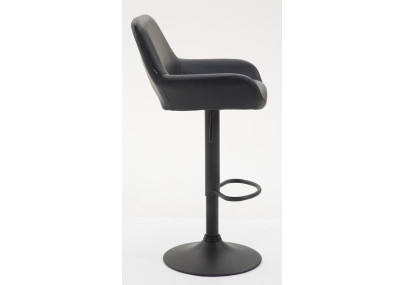 Lot de 2 tabourets de bar Braga, similicuir, noir