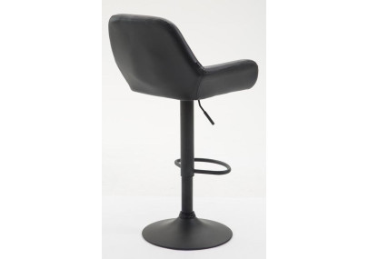 Lot de 2 tabourets de bar Braga, similicuir, noir