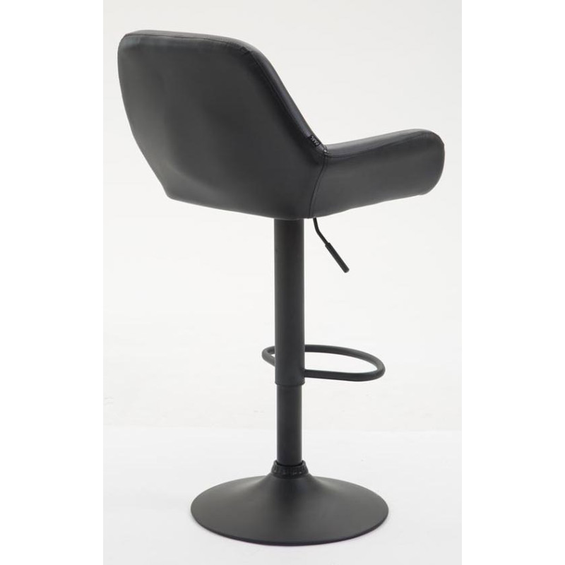 Lot de 2 tabourets de bar Braga, similicuir, noirs noir