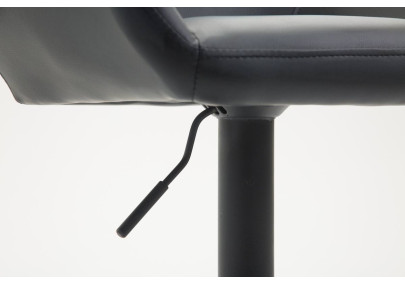 Lot de 2 tabourets de bar Braga, similicuir, noir