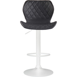 Tabouret de bar en liège, similicuir blanc et noir