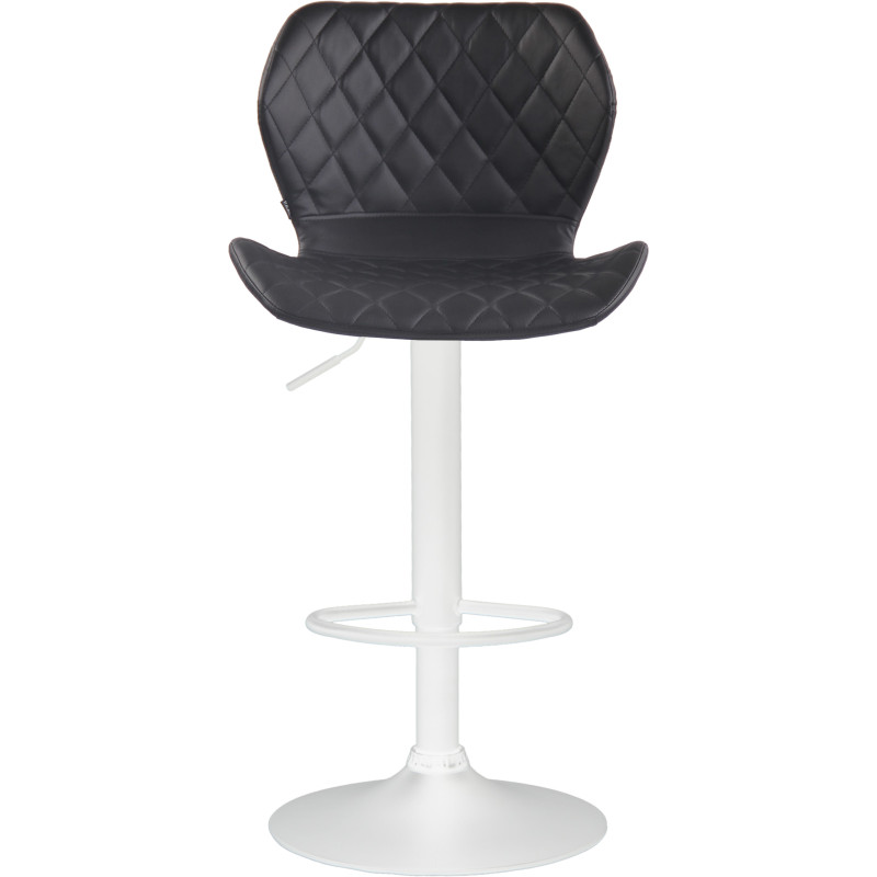 Tabouret de bar en liège et similicuir blanc noir