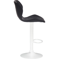 Tabouret de bar en liège et similicuir blanc noir